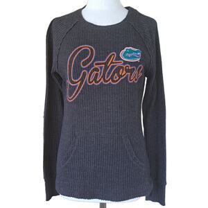 University of Florida Gators Women's Medium Gray Waffle Long Sleeve Top Logo